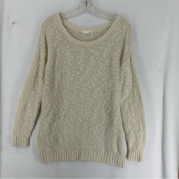 Garage Pullover Long Sleeve Knit Oversized Sweater Women’s XS Beige - Picture 1 of 9